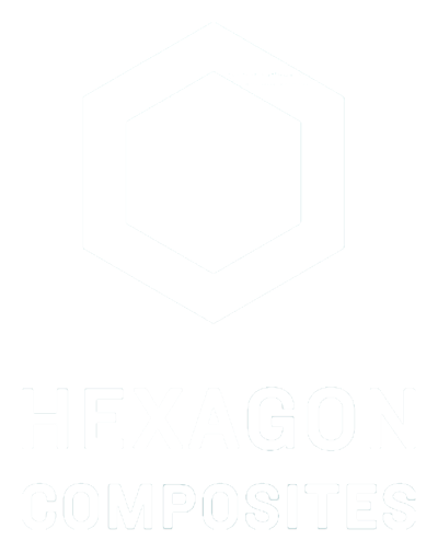 Логотип Hexagon Composites в белом цвете